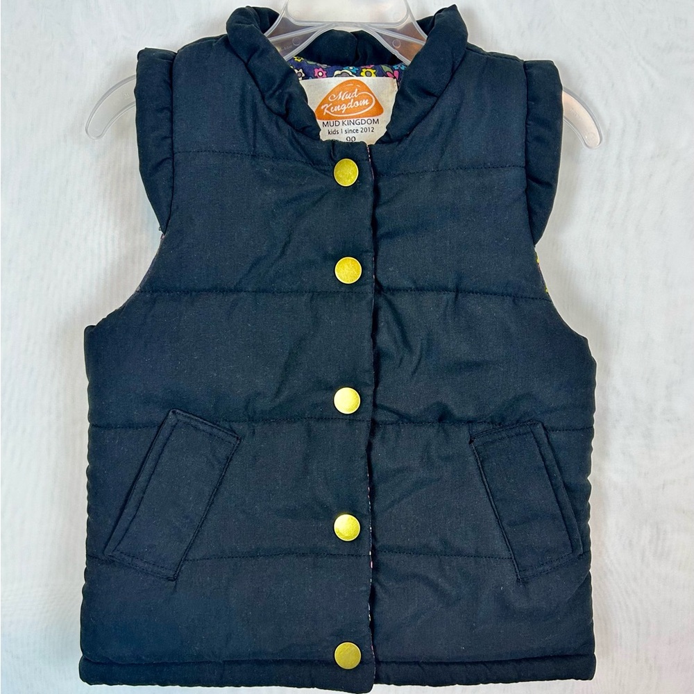 Girls Black Mud Kingdom Kids Puffer Vest / Size 3